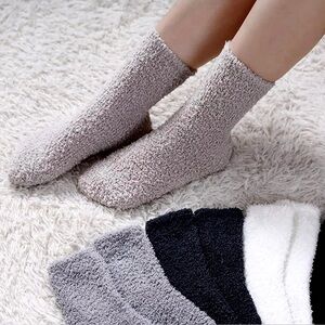 New Cozy Men's 4x Casual Socks - Light Gray, Dark Gray, Cream, Tan